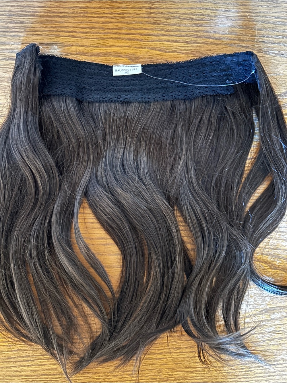 Halocouture Dark Brown Human Hair Halo Extension - Natural Wave